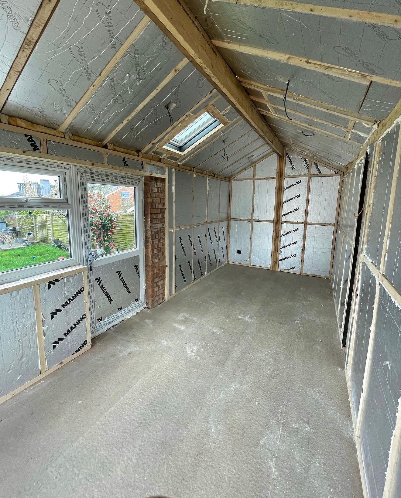 Finished detached garage gym conversion exterior in Aspull, Wigan