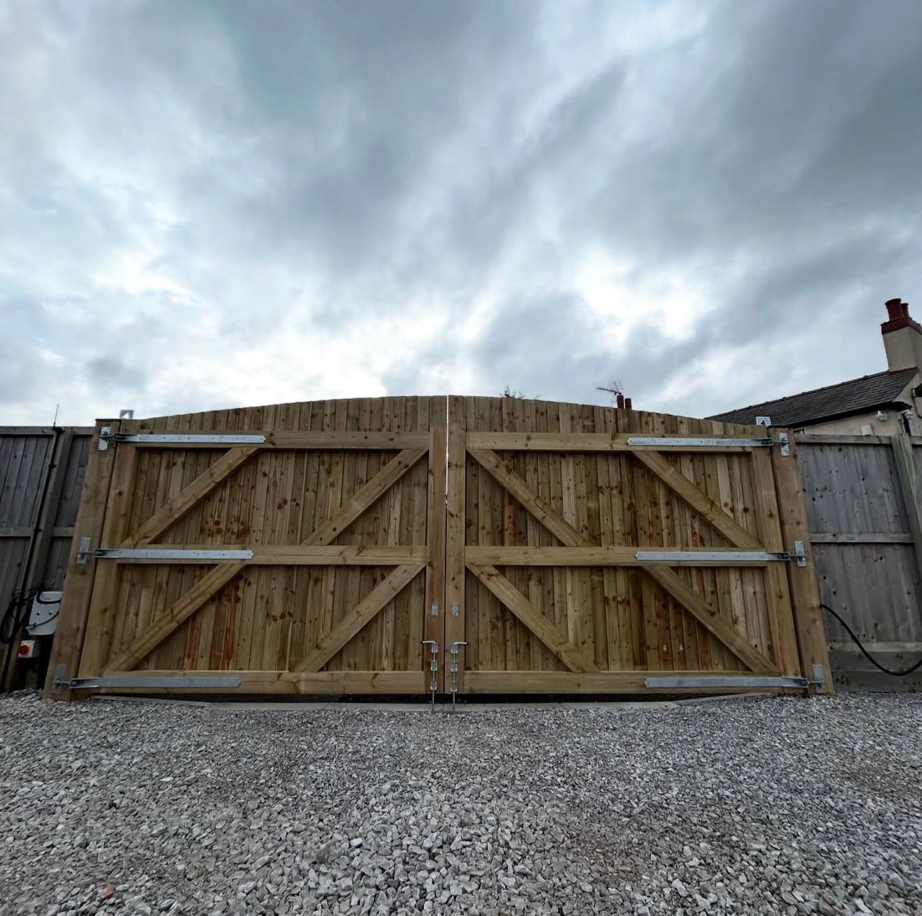 Heavy-duty automated security gates on commercial site