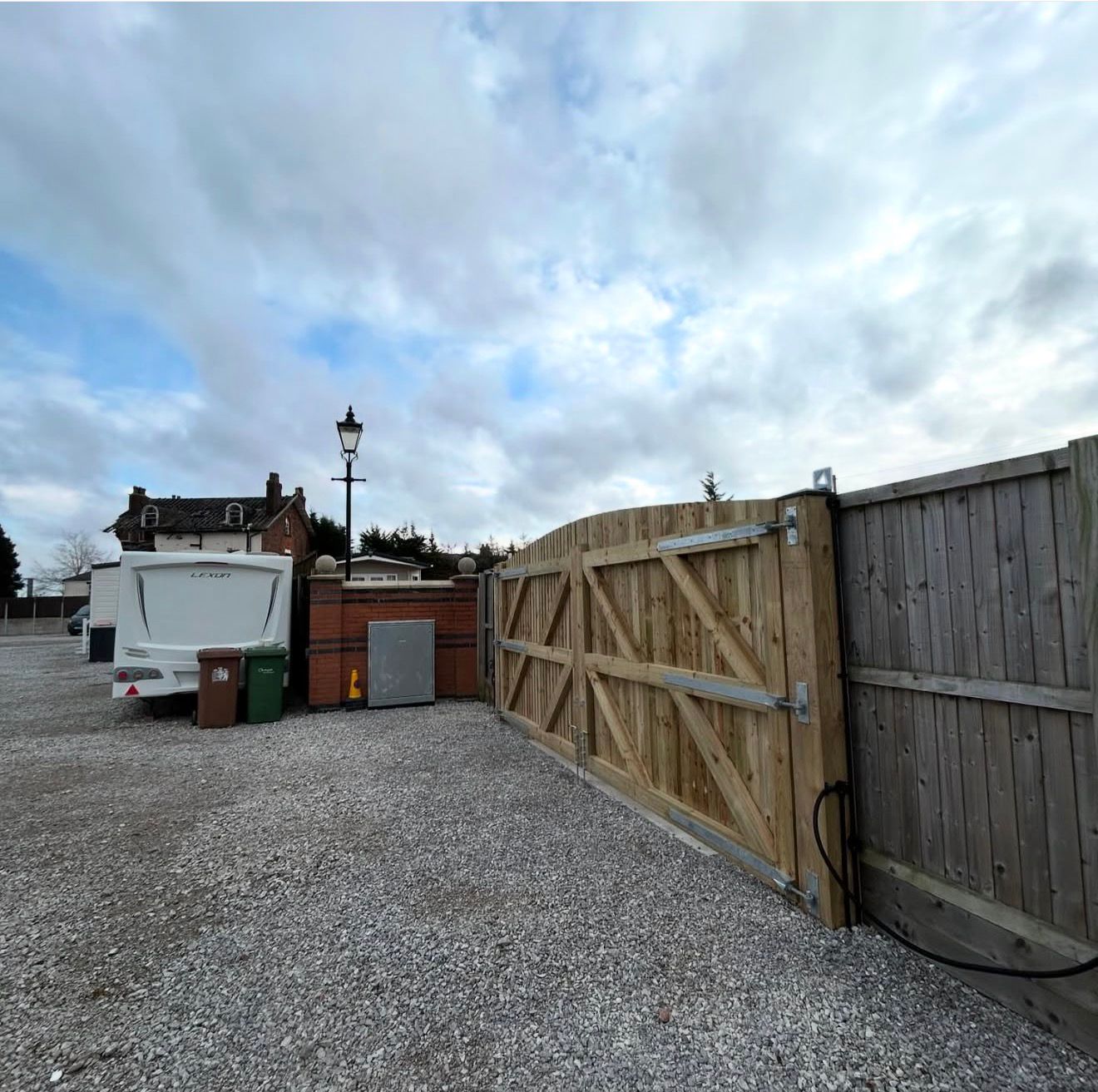 Completed automated commercial site gates with access control