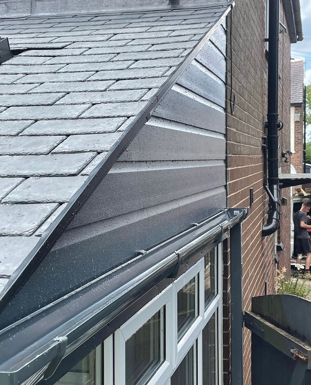 Conservatory roof conversion structural ring-beam install