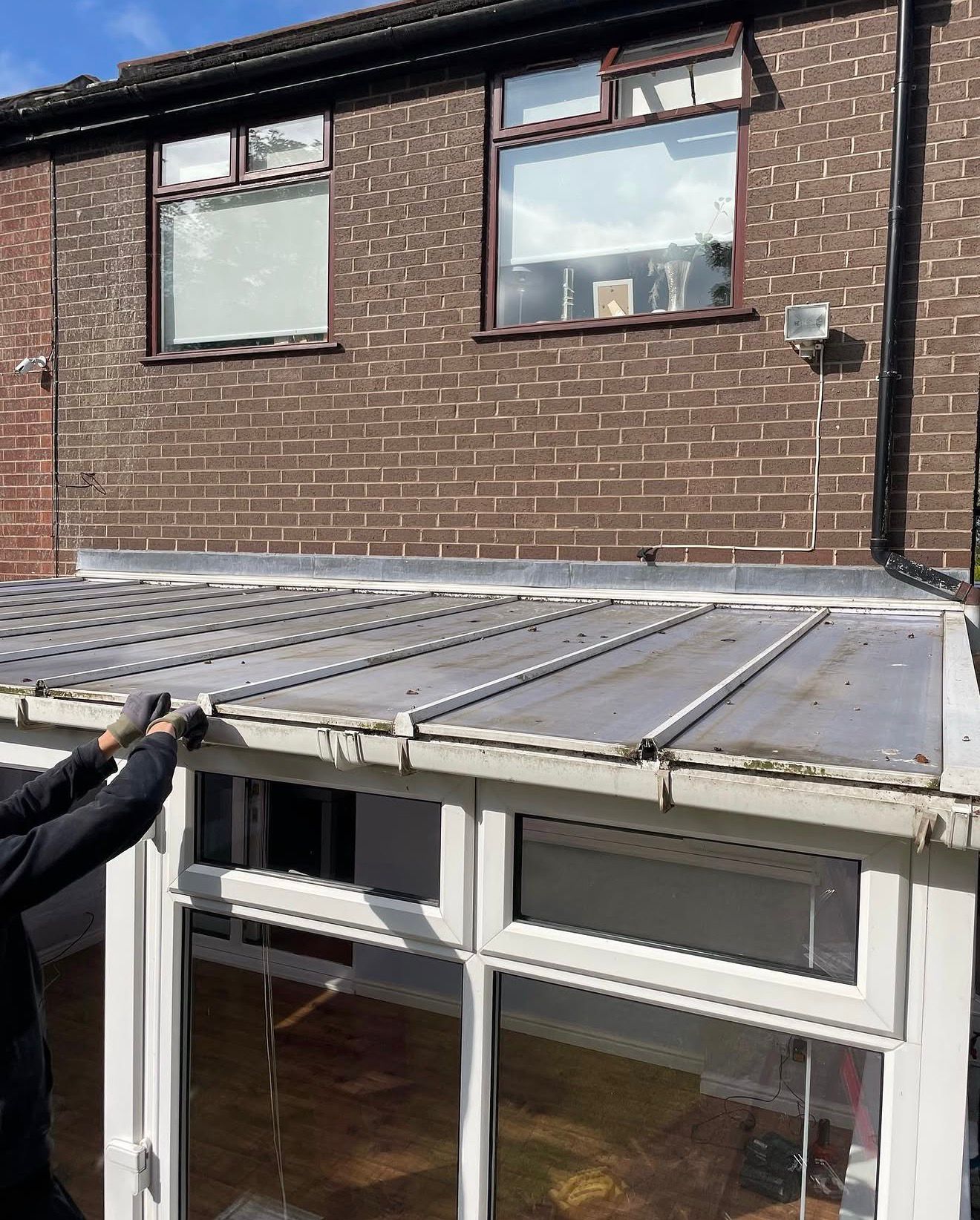 Conservatory warm roof conversion insulation and skylight detail