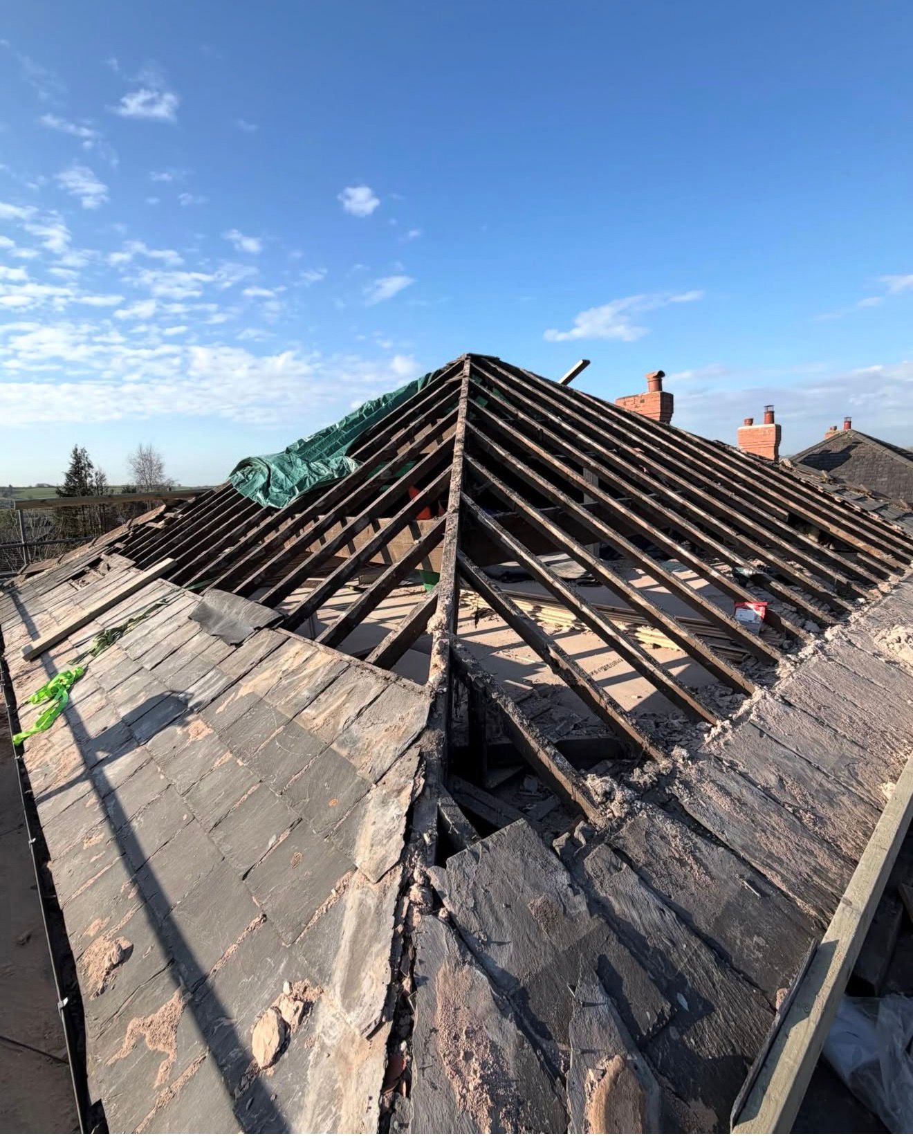 Rear dormer loft conversion in Chorley with new dormer cheeks and roof structure