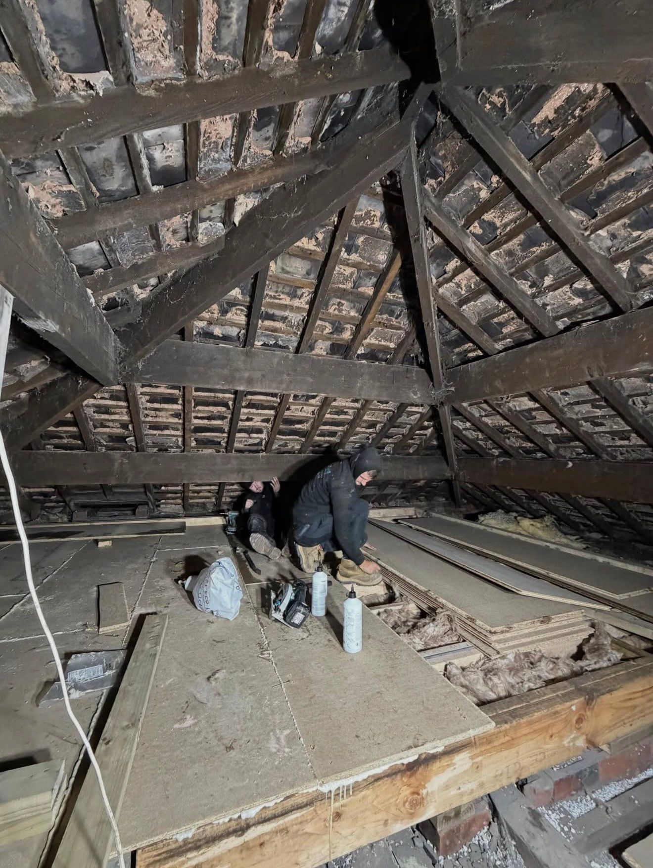 Dormer loft conversion in Chorley — structural framing in progress