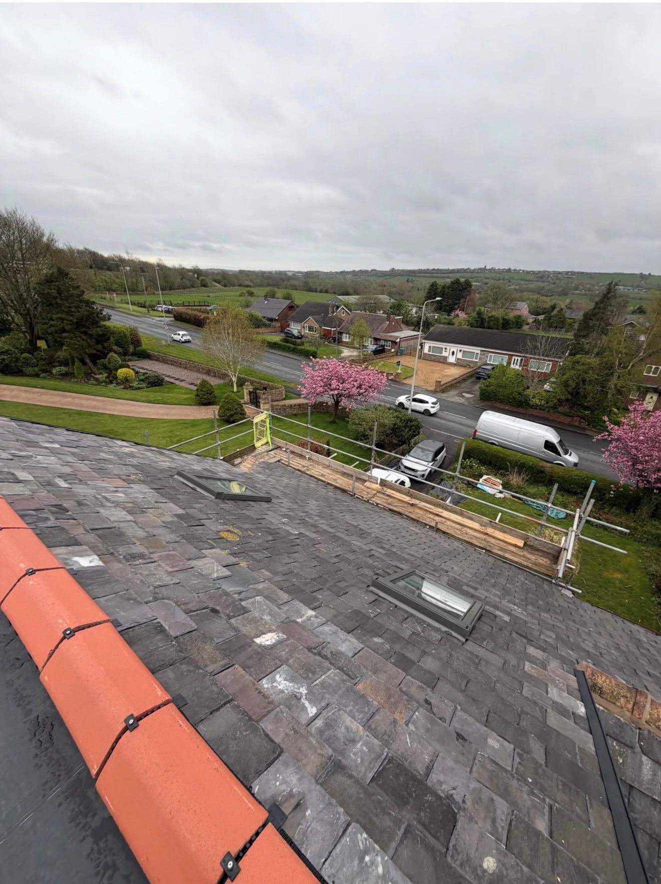 Finished rear dormer loft conversion roofline detail in Chorley
