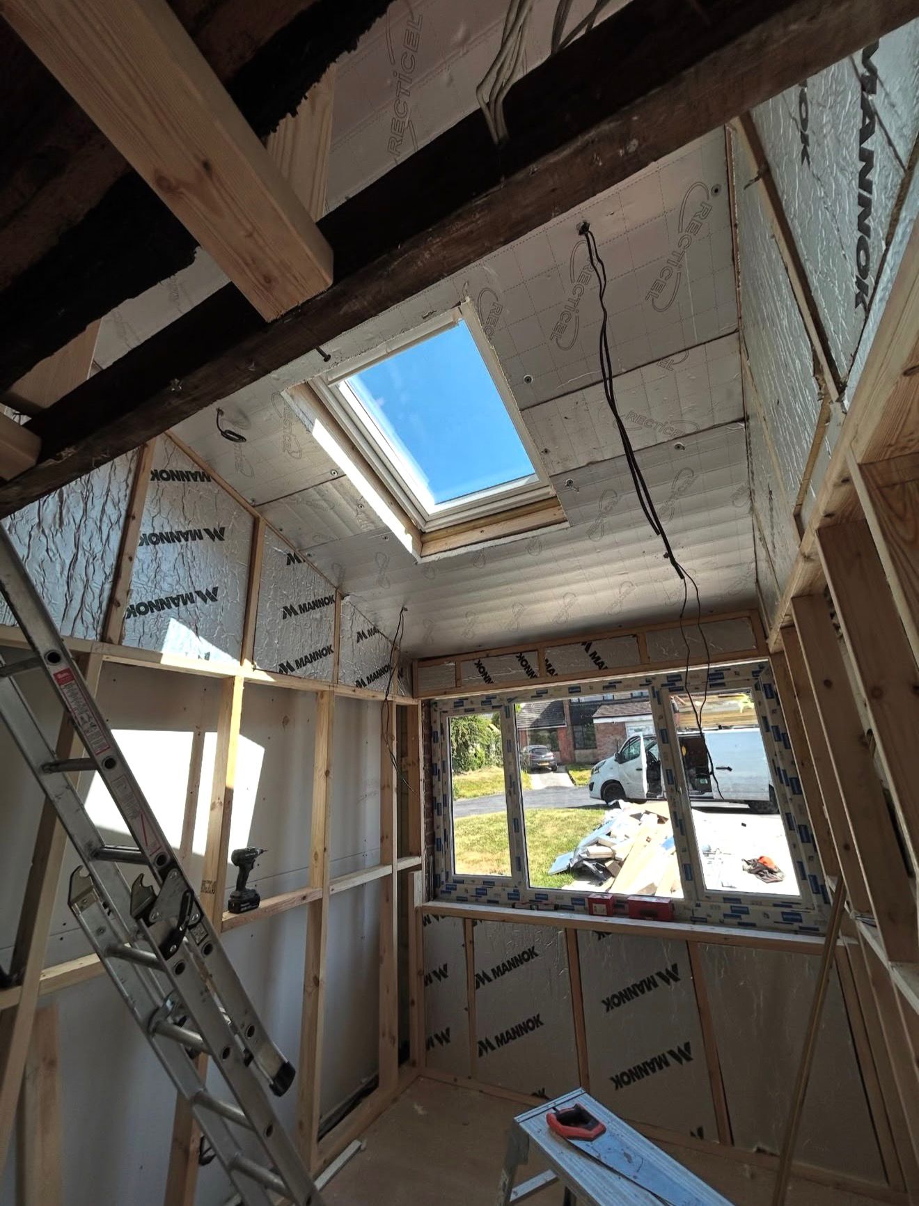 Harwood garage conversion with new skylight installation