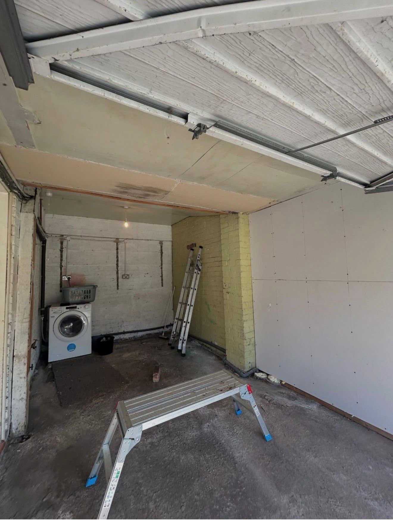 Completed Harwood garage conversion with skylight detail