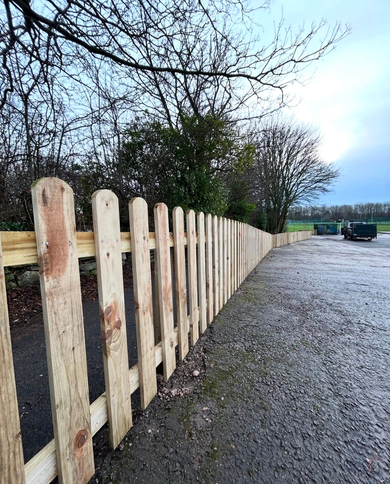 Picket fence installation at Hindsford Primary School
