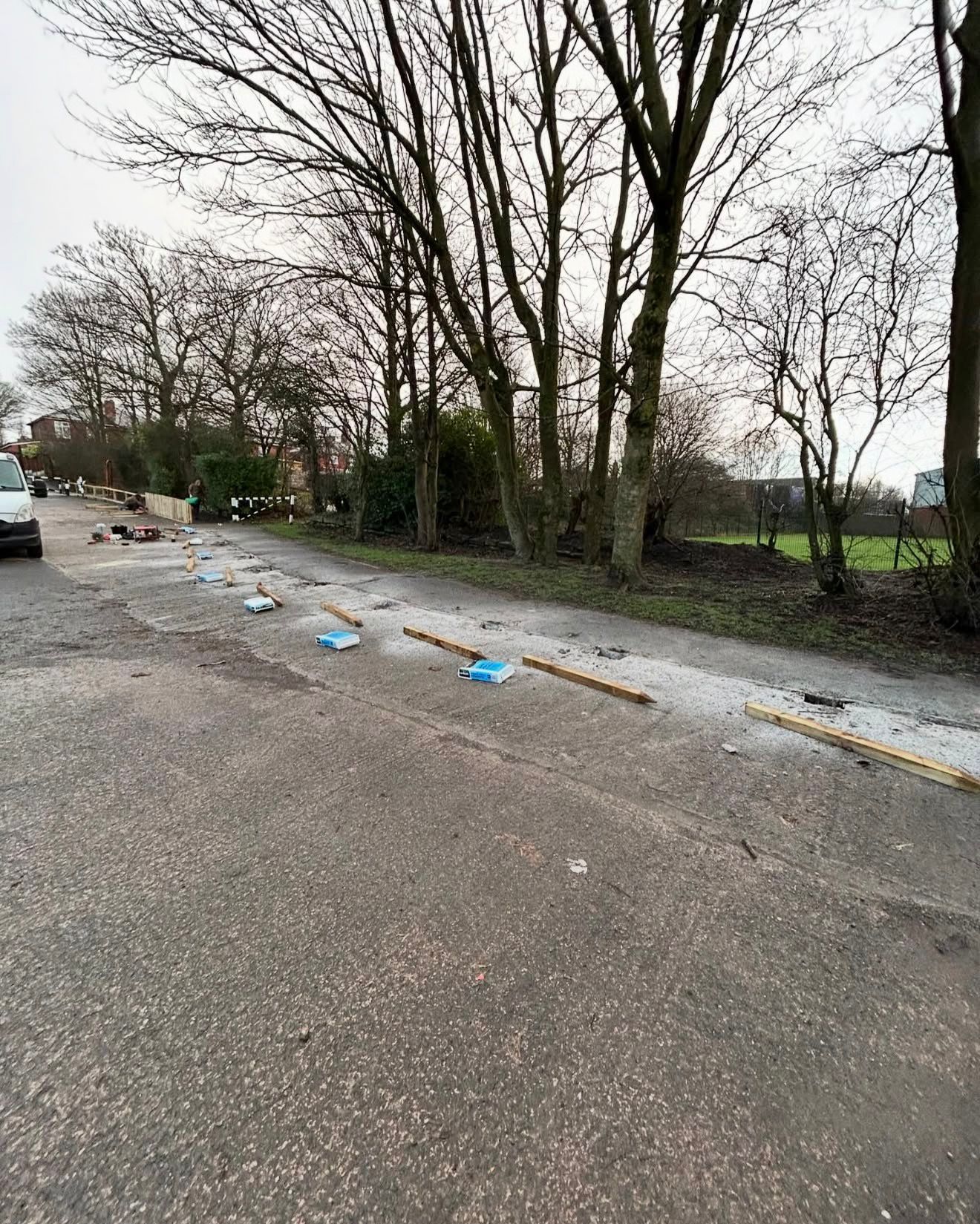 Hindsford Primary School picket fence boundary detail