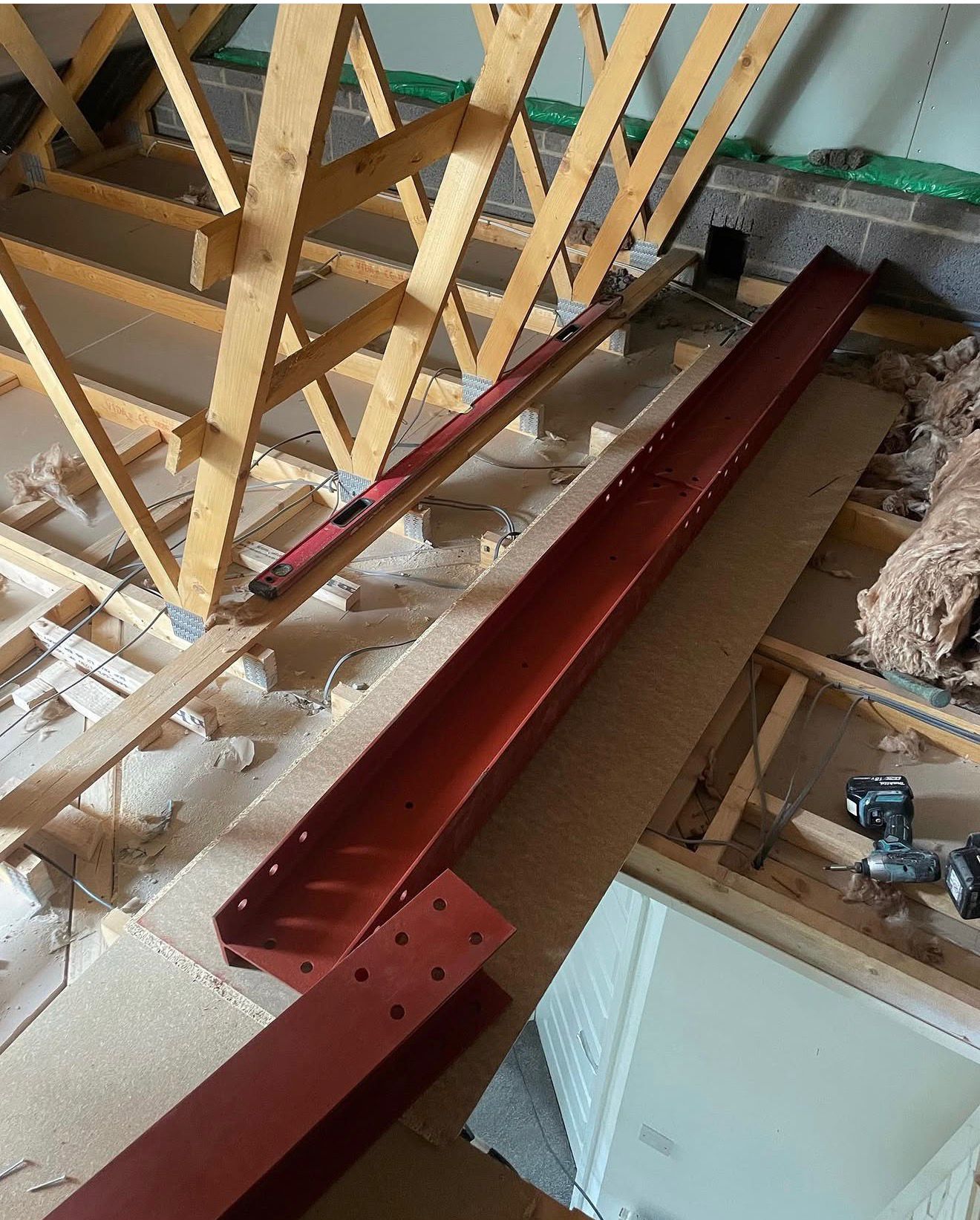 Completed master bedroom loft conversion structural shell in Rochdale