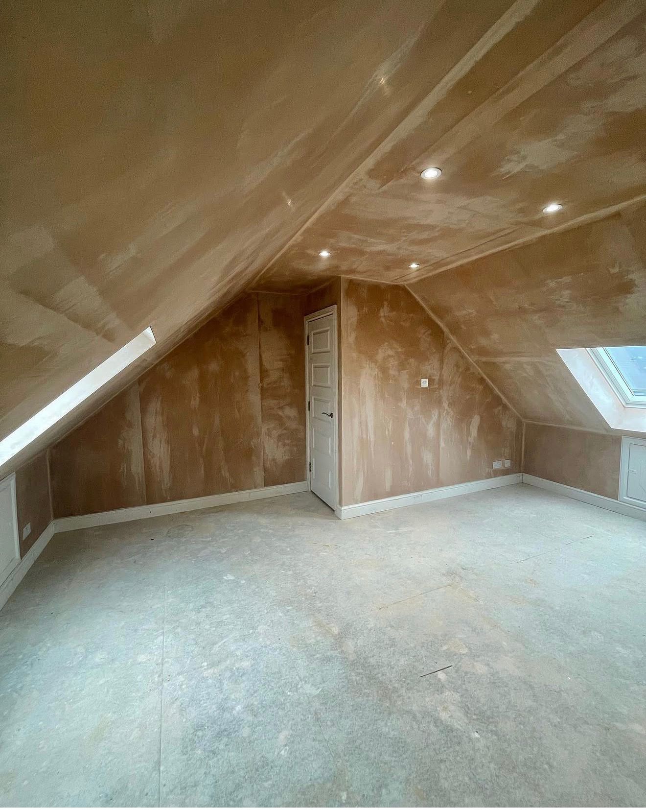 Rochdale master bedroom loft conversion plasterboard stage