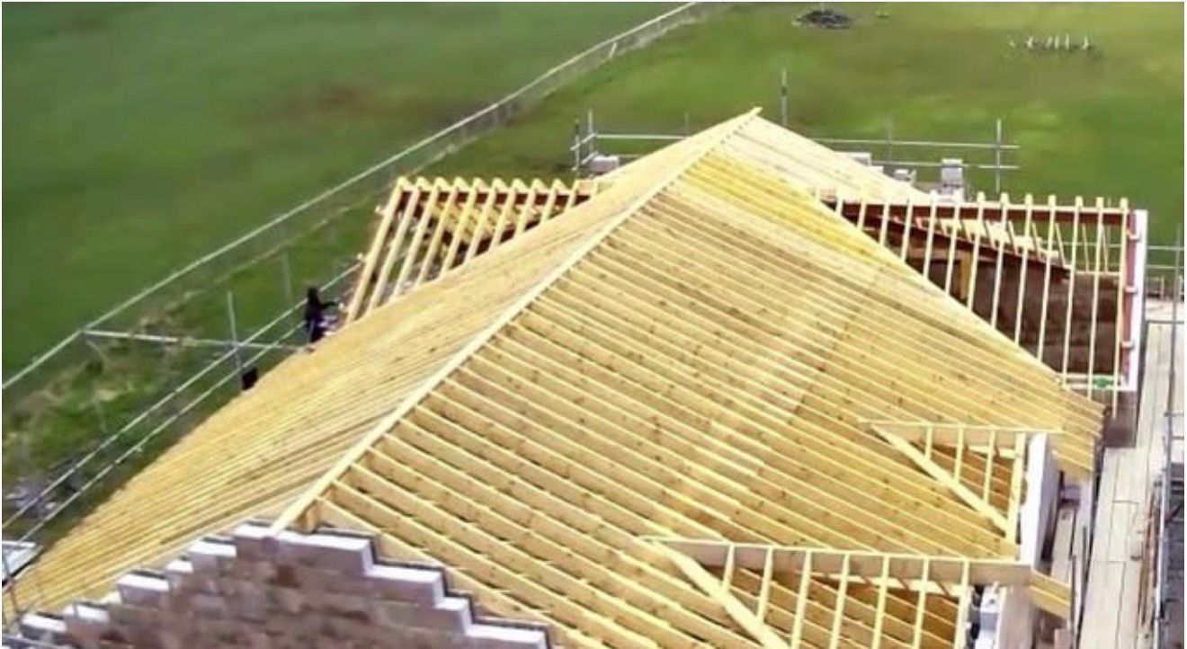 Finished cut and trussed roof structural build