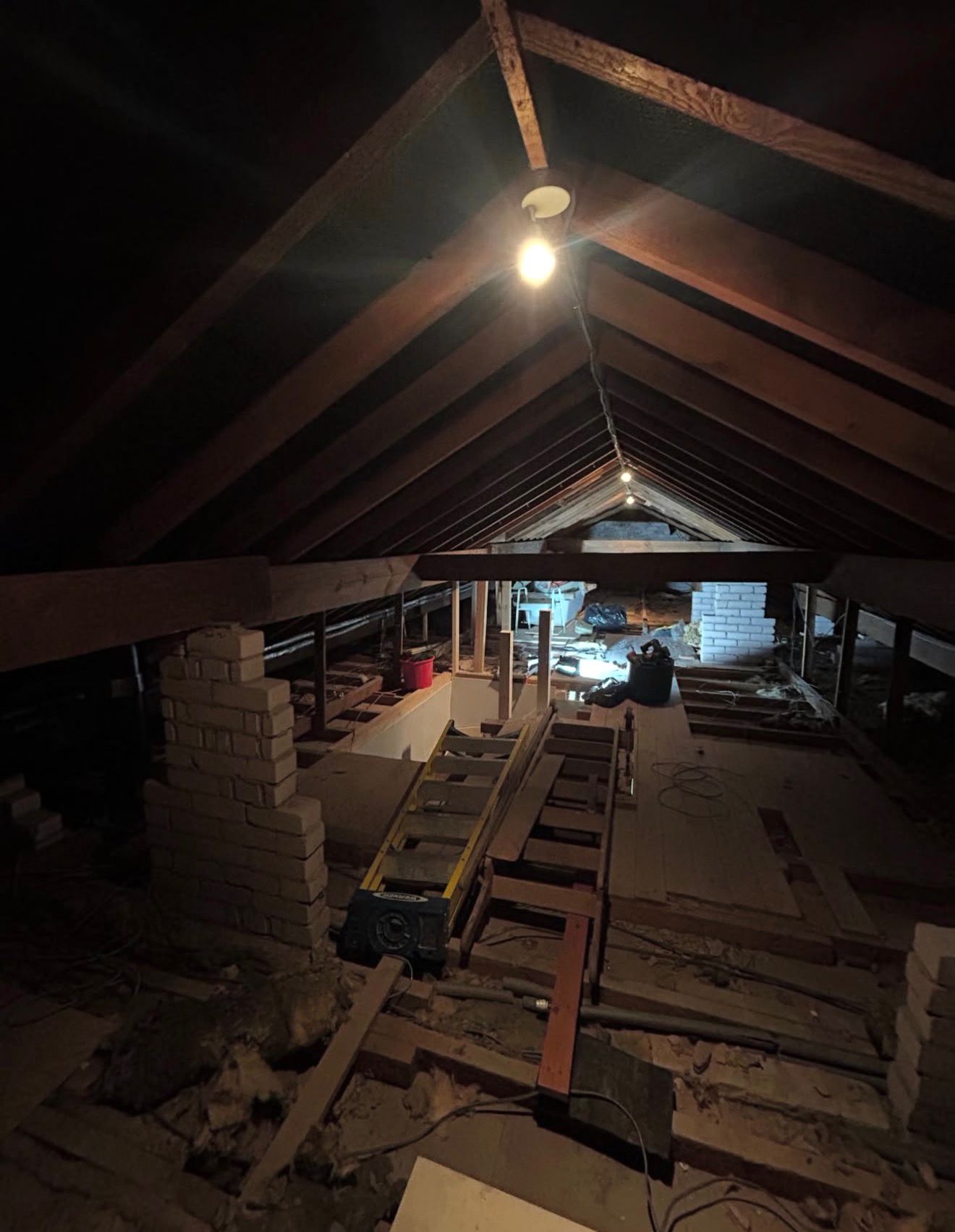 Loft conversion structural carpentry around new Velux windows