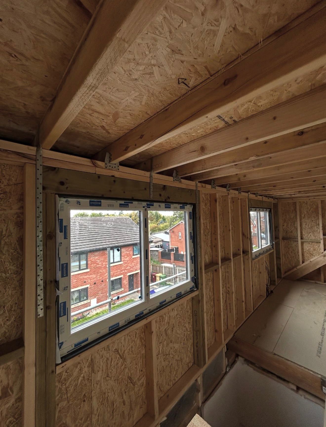 Westhoughton rear dormer being framed on site