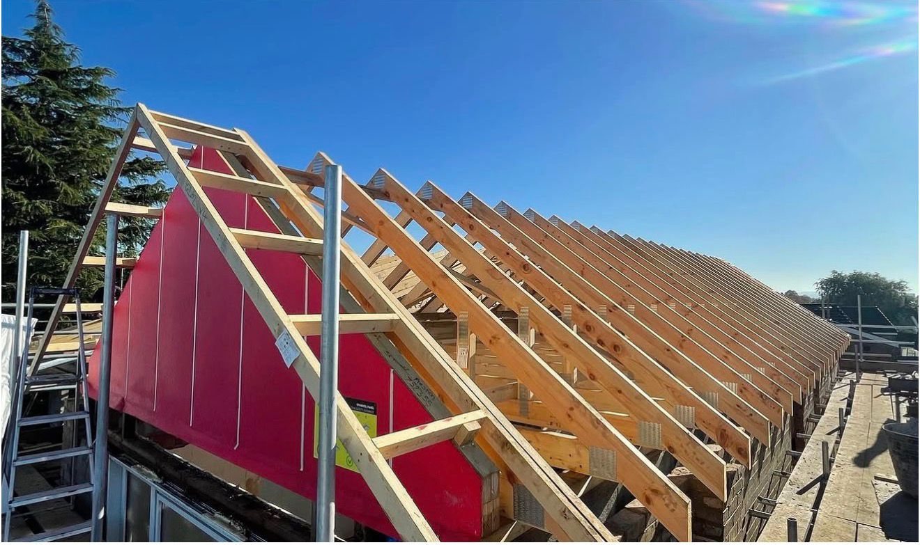 Traditional roof carpentry ridge and rafter detail
