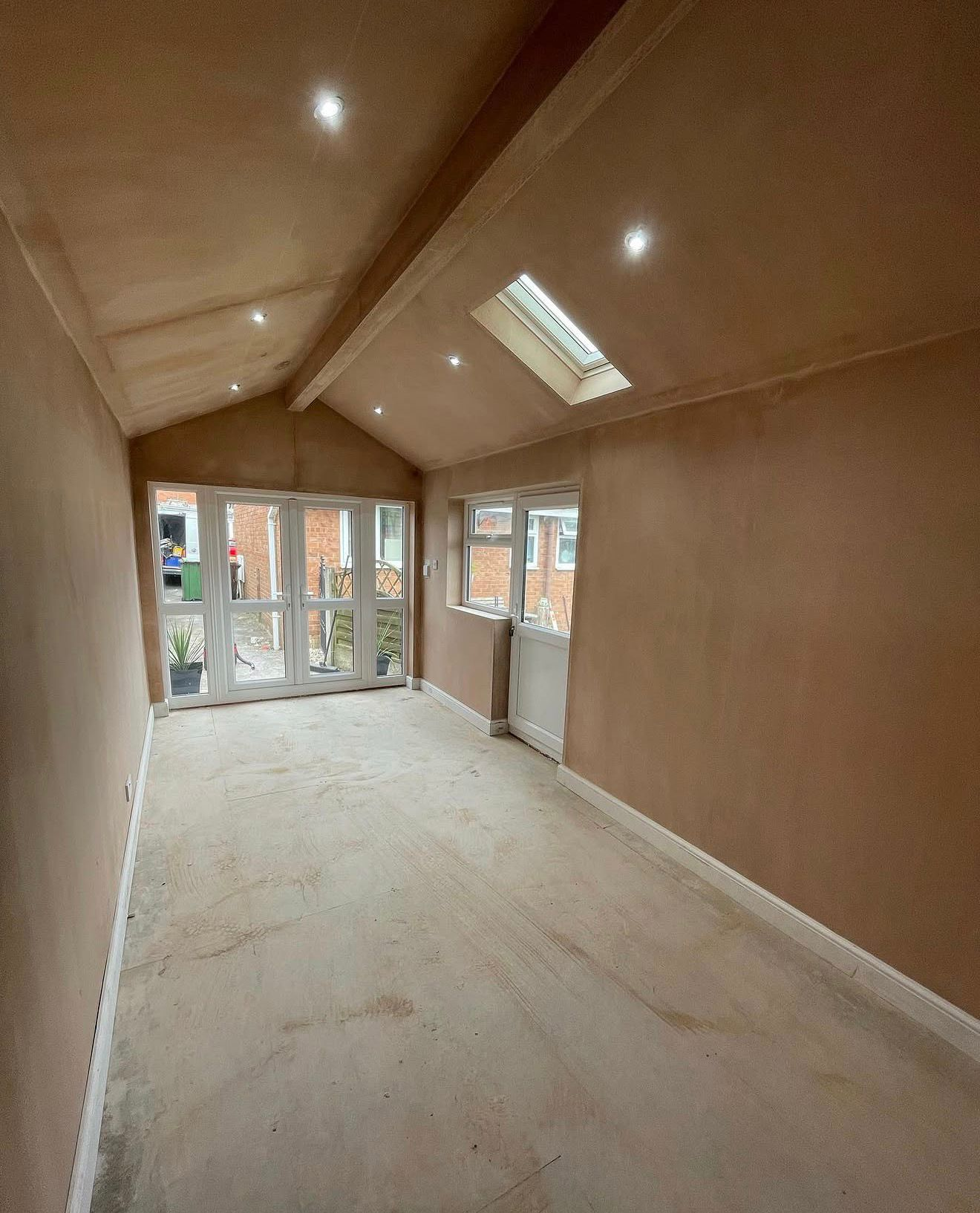 Detached garage conversion to home gym in Aspull, Wigan by Ridgeline Carpentry & Construction